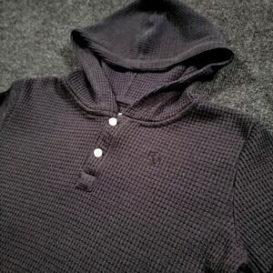 Abercrombie Kids Waffle Knit Hoodie‎ Shirt 13/14 Gray Pullover Relaxed Fit